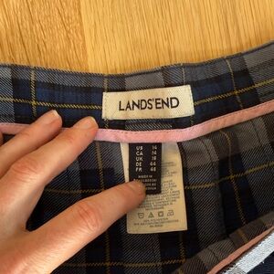 Lands' End size 14 Women's Plaid Pleated Skirt Below the Knee